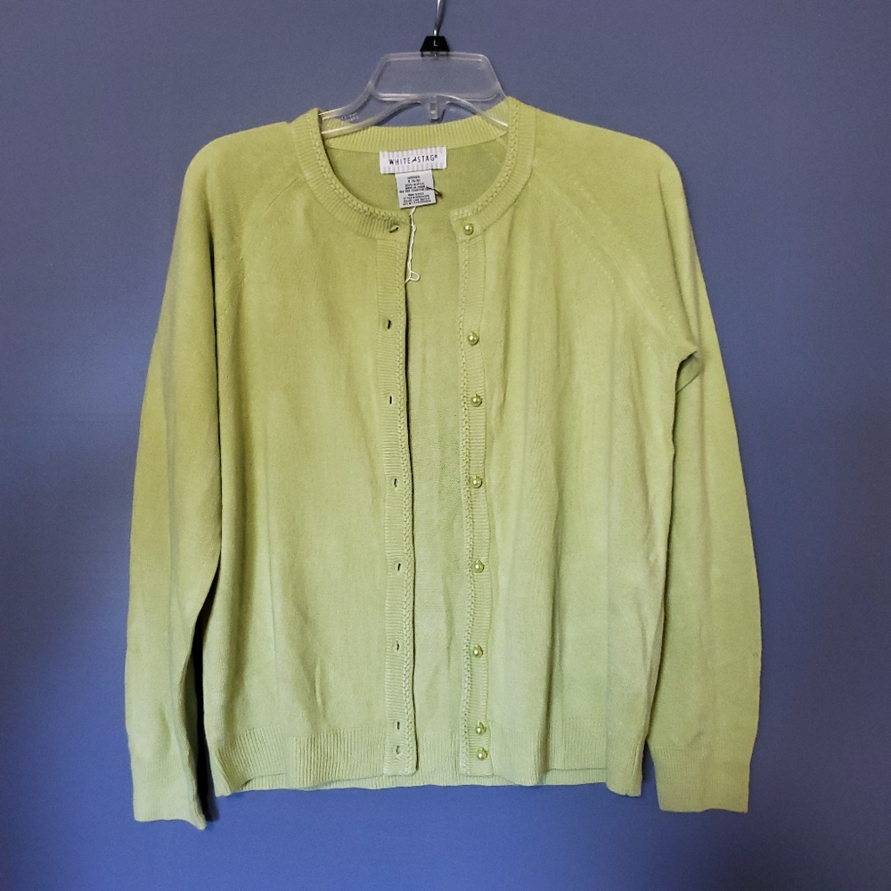 White Stage Cardigan Sweater